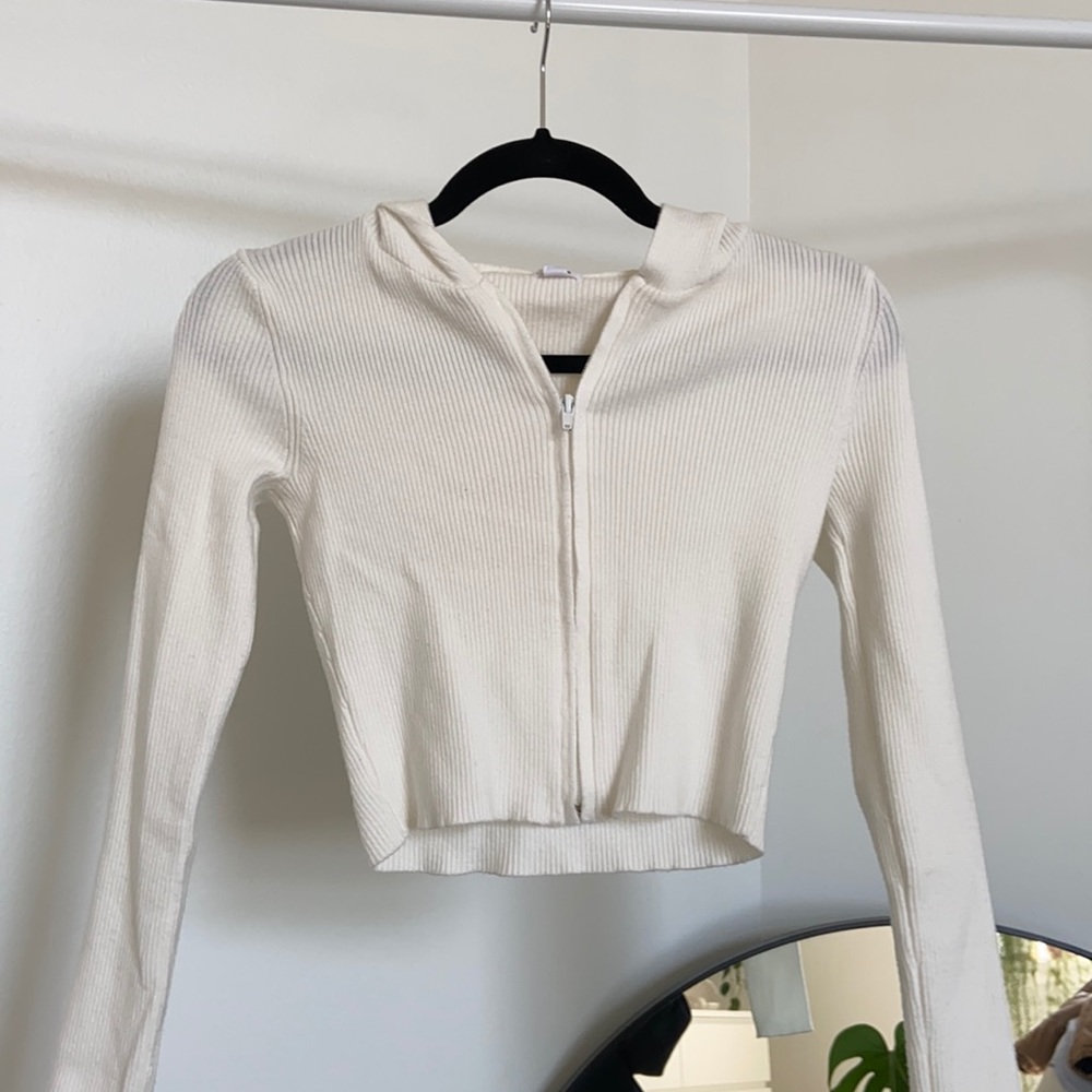garage ribbed zip up